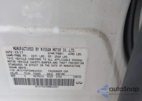 2017 Infiniti Q50 2.0T Premium z USA, uszkodzony, nr VIN JN1CV7AP0HM642521